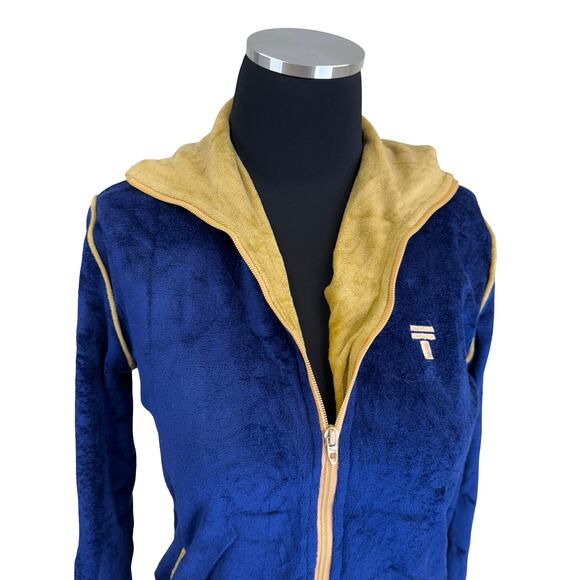 Vintage 60s Tony Trabert Blue Velour Tennis Jacket Small Made in USA Sportswear - Picture 9 of 16